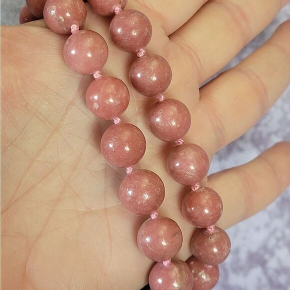 Thulite Beaded Necklace 20 inch - Picture 8 of 12